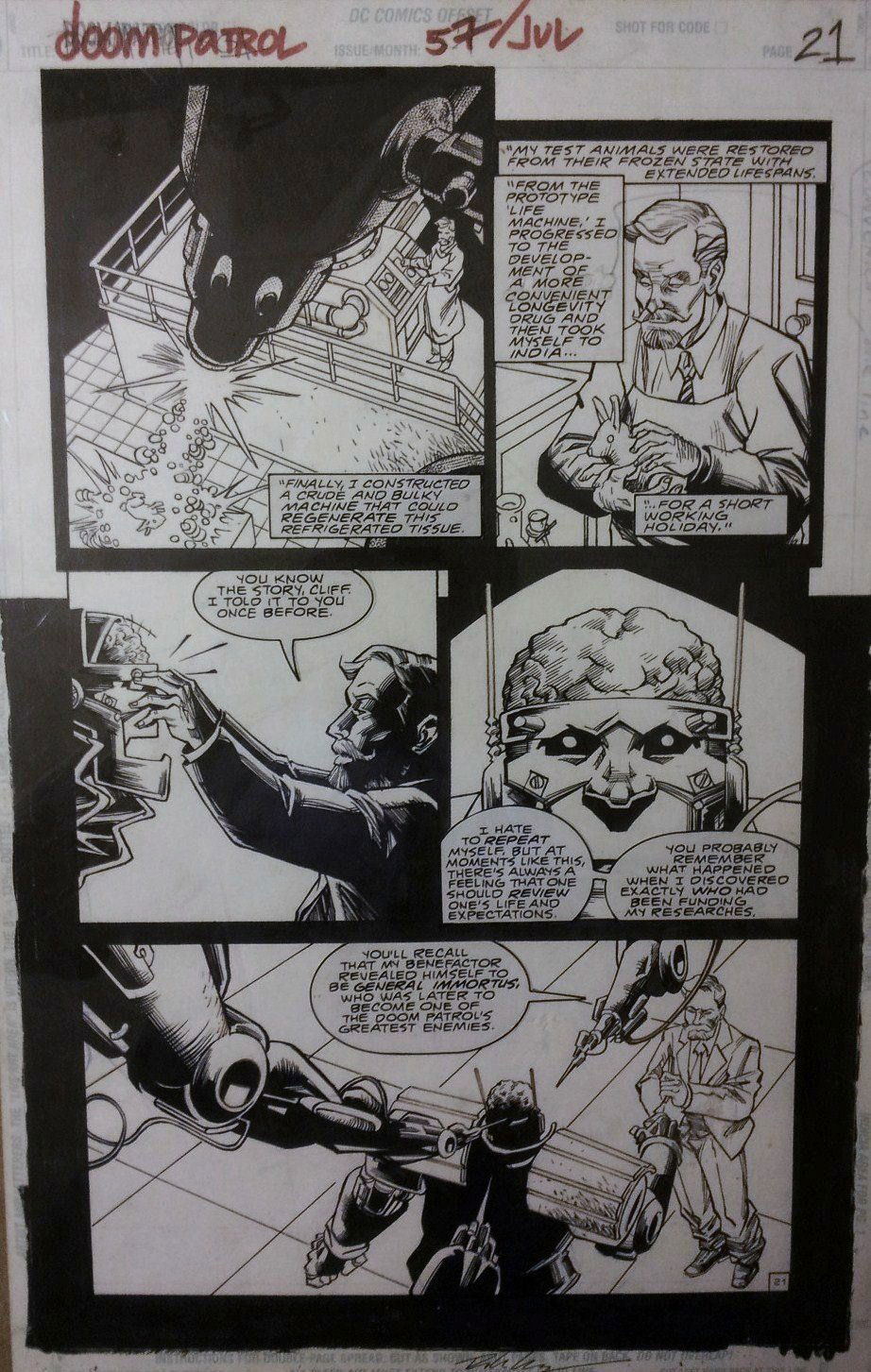 Case Richard And Grant Morrison Doom Patrol 57 Pg 21 Robot Man And His Brain Chief In Stephen